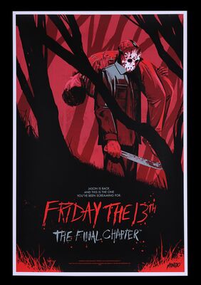 Lot #77 - FRIDAY THE 13TH: THE FINAL CHAPTER (1984) - Hand-Numbered Limited Edition Mondo Print by Jonathan Bartlett, 2018