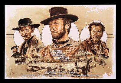 Lot #82 - THE GOOD, THE BAD & THE UGLY (1966) - Hand-Numbered Limited Edition Variant Print by Juan Carlos Ruiz Burgos, 2021