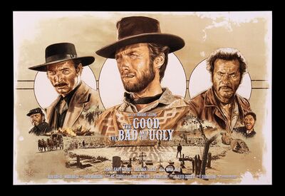 Lot #83 - THE GOOD, THE BAD & THE UGLY (1966) - Hand-Numbered Limited Edition Print by Juan Carlos Ruiz Burgos, 2021