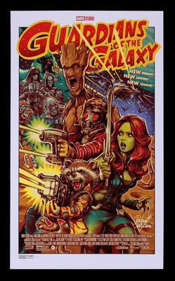 Lot #89 - GUARDIANS OF THE GALAXY (2014) - Hand-Numbered Limited Edition Marvel and Grey Matter Art Print by Rockin' Jelly Bean, 2018