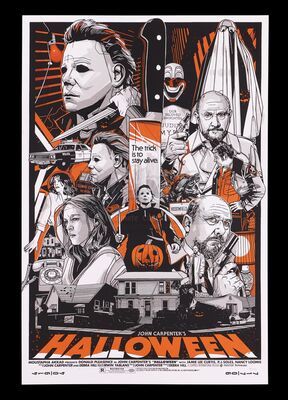 Lot #96 - HALLOWEEN (1978) - Hand-Numbered Timed Regular Edition Grey Matter Art Print by Tyler Stout, 2021