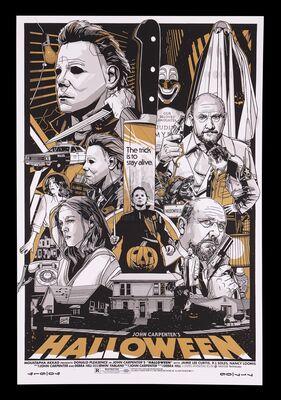 Lot #98 - HALLOWEEN (1978) - Hand-Numbered Limited Variant Edition Grey Matter Art Print by Tyler Stout, 2021
