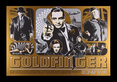 Lot #114 - JAMES BOND: GOLDFINGER (1964) - Honor Blackman, Shirley Eaton and Tania Mallet Autographed Limited Edition Signed Gold Edition Artist's Proof Print by James Rheem Davis, 2010