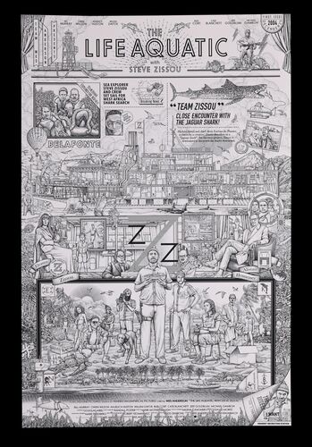 Lot #132 - THE LIFE AQUATIC WITH STEVE ZISSOU (2004) - Hand-Numbered Private Commission Limited Edition Print by Ise Ananphada, 2020