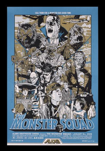 Lot #144 - THE MONSTER SQUAD (1987) - Hand-Numbered Limited Edition Alamo Drafthouse Print by Tyler Stout, 2009