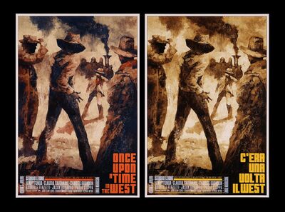 Lot #154 - ONCE UPON A TIME IN THE WEST (1968) - Two Matching-Numbered Limited Edition Private Commission Regular and Variant Prints by Karl Fitzgerald, 2019
