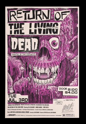 Lot #163 - RETURN OF THE LIVING DEAD (1985) - Hand-Numbered Limited Edition Mondo Print by Florian Bertmer, 2021