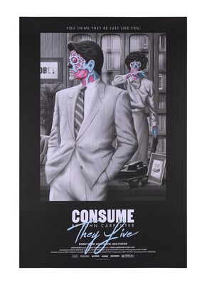 Lot #188 - THEY LIVE (1988) - Hand-Numbered Limited Edition Vice Press Black Edition Print by Florey, 2021