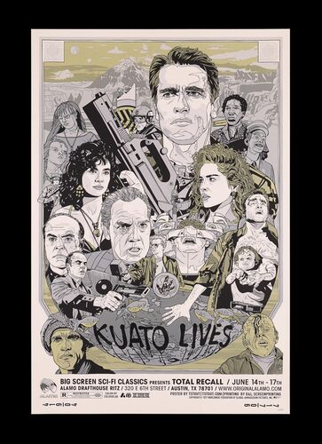 Lot #199 - TOTAL RECALL (1990) - Hand-Numbered Limited Metallic Edition Alamo Drafthouse Print by Tyler Stout, 2009