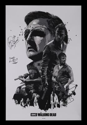 Lot #201 - THE WALKING DEAD (2013) - David Morrissey and Lennie James Autographed and Hand-Numbered Limited Edition Artist Proof Print by Gabz, 2013