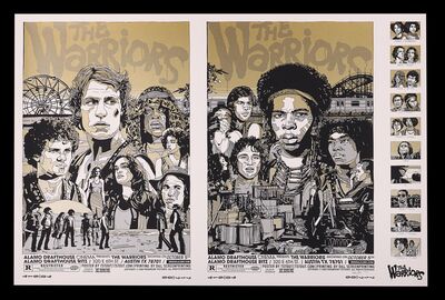 Lot #202 - THE WARRIORS (1979) - Limited Edition Gold Variant Hand-numbered and Signed Uncut Mondo Poster by Tyler Stout, 2009