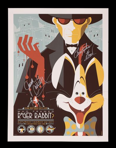 Lot #203 - WHO FRAMED ROGER RABBIT (1988) - Christopher Lloyd and Joanna Cassidy Autographed Limited Edition Hand-Numbered Print by Tom Whalen, 2011