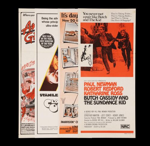 Lot #214 - A CLOCKWORK ORANGE (1972), BUTCH CASSIDY AND THE SUNDANCE KID (1969), THE ITALIAN JOB (1969), AMERICAN GRAFFITI (1973) - Four Australian Daybills, 1969-73