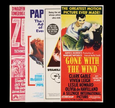 Lot #215 - A CLOCKWORK ORANGE (1972), PAPILLON (1973), ZULU (1964), GONE WITH THE WIND (1939) - Four Australian Daybills, 1961-73