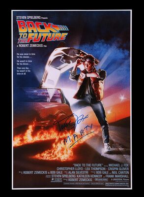Lot #233 - BACK TO THE FUTURE (1985) - Michael J. Fox - 'MARTY' Autographed One-Sheet Style Poster
