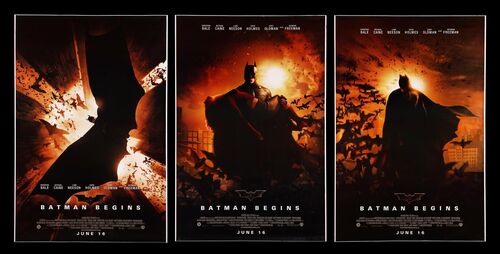 Lot #243 - BATMAN BEGINS (2005) - Set of Three Bus Stop Posters, 2005