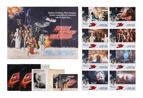 Lot #247 - BATTLE BEYOND THE STARS (1980) - UK Quad, Press Pack, Brochure and Lobby Cards, 1980