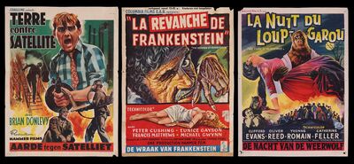 Lot #272 - CURSE OF THE WEREWOLF (1961), REVENGE OF FRANKENSTEIN (1958), QUATERMASS 2 (1957) - Three Belgian Affiches, 1957, 1958, 1961