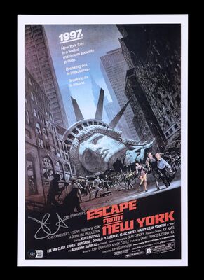 Lot #287 - ESCAPE FROM NEW YORK (1981) - John Carpenter Autographed Poster