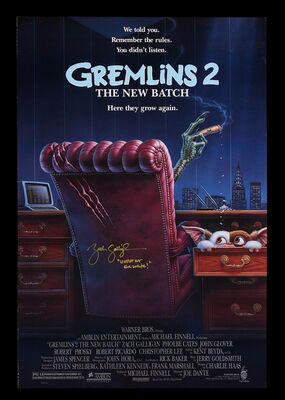 Lot #314 - GREMLINS 2: THE NEW BATCH (1990) - Zach Galligan Autographed Movie Poster, 1990