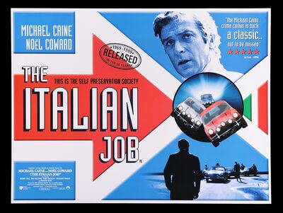 Lot #338 - THE ITALIAN JOB (1969) - 30th Anniversary Quad, 1999