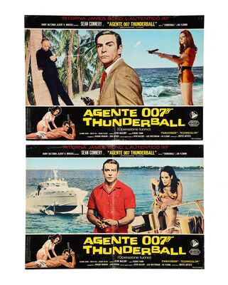 Lot #350 - JAMES BOND: THUNDERBALL (1965) - Two Italian Photobustas, 1965
