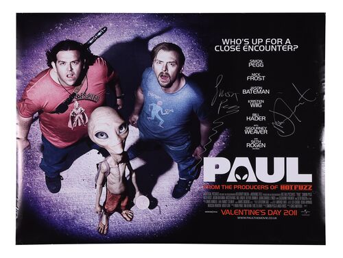 Lot #428 - PAUL (2011) - UK Quad Autographed by Simon Pegg and Nick Frost, 2011