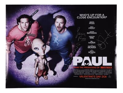 Lot #428 - PAUL (2011) - UK Quad Autographed by Simon Pegg and Nick Frost, 2011
