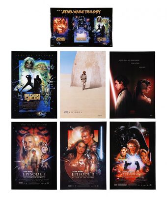 Lot #471 - STAR WARS: PREQUEL TRILOGY (1999-2005) AND RETURN OF THE JEDI (1997) - Set of Seven Posters, 1997-2005