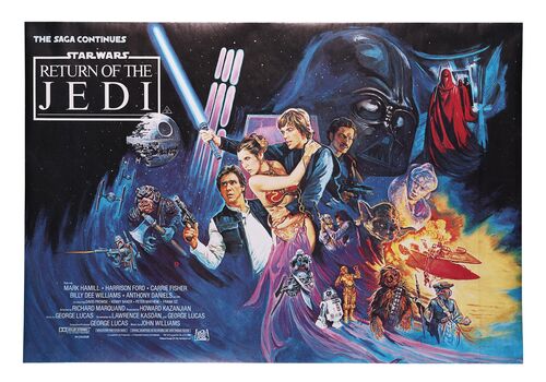 Lot #531 - STAR WARS: EP VI - RETURN OF THE JEDI (1983) - UK Quad - Style A, 1983