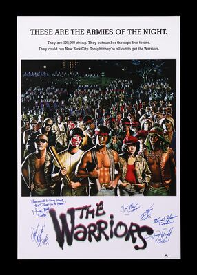 Lot #554 - THE WARRIORS (1979) - Poster Autographed by Michael Beck, James Remar, David Harris, Dorsey Wright and Others
