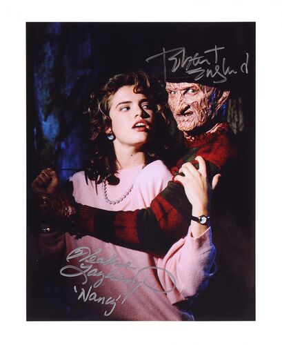 Lot #420 - A NIGHTMARE ON ELM STREET (1984) - Colour Photograph Autographed by Robert Englund and Heather Langenkamp