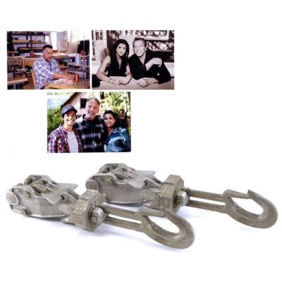 Lot # 11: Set of Three "Carl" Family Photos and Two T-800 Chain Brackets