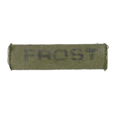 Lot # 14: Aliens (1986) - Pvt. Frost's (Ricco Ross) USCM Name Tag