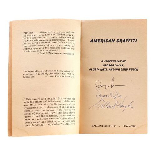 Lot # 26: American Graffiti (1973) - George Lucas, Willard Huyck, and Gloria Katz-Autographed Novelization