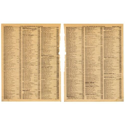 Lot # 38: Back To The Future (1985) - Loose Phone Book Page with Dr. Emmett Brown's (Christopher Lloyd) Information
