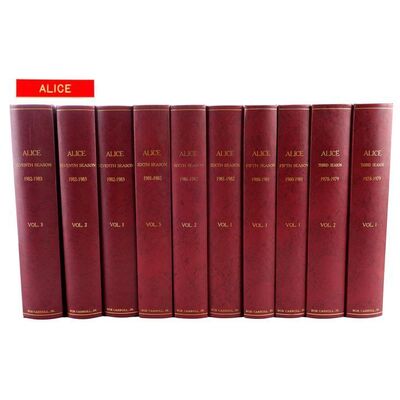 Lot # 93: Alice (T.V. Series, 1978 - 1983) - Bob Carroll, Jr. Collection: Alice's (Linda Lavin) Name Tag with 10 Bound Script Books