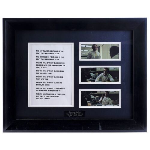 Lot # 120: Fight Club (1999) - Framed Fight Club Rules