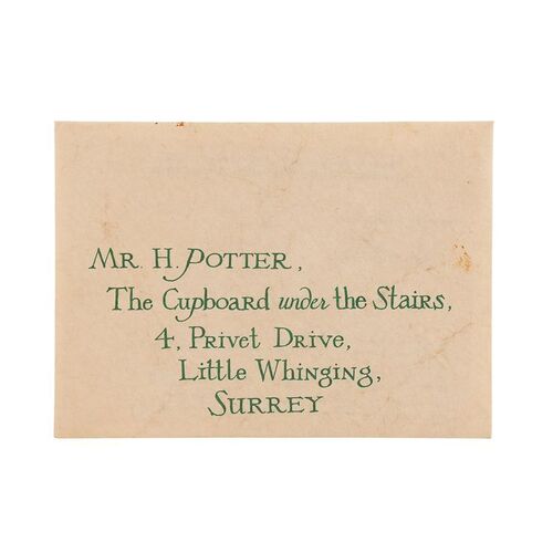 Lot # 161: Harry Potter And The Sorcerer's Stone (2001) - Harry Potter's (Daniel Radcliffe) Hero Hogwarts Acceptance Letter