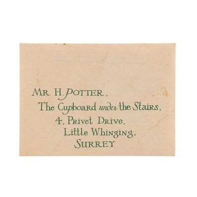 Lot # 161: Harry Potter And The Sorcerer's Stone (2001) - Harry Potter's (Daniel Radcliffe) Hero Hogwarts Acceptance Letter