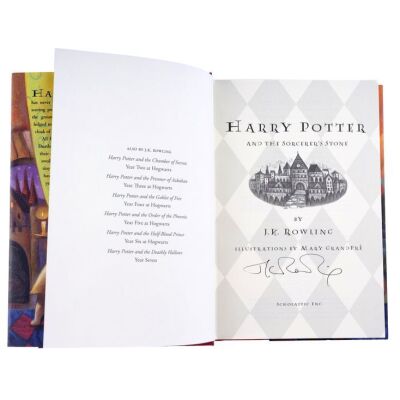 Lot # 164: Harry Potter Franchise (Books, 1997 - 2007) - J.K. Rowling-Signed Hardcover Edition of "Harry Potter and The Sorcerer's Stone"