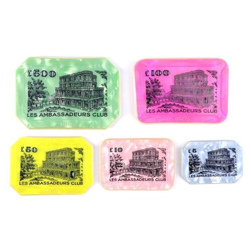 Lot # 196: Dr. No (1962) - Set of Five Le Cercle Casino Plaques