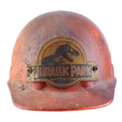 Lot # 219: Jurassic World (2015) - Distressed Jurassic Park Hard Hat