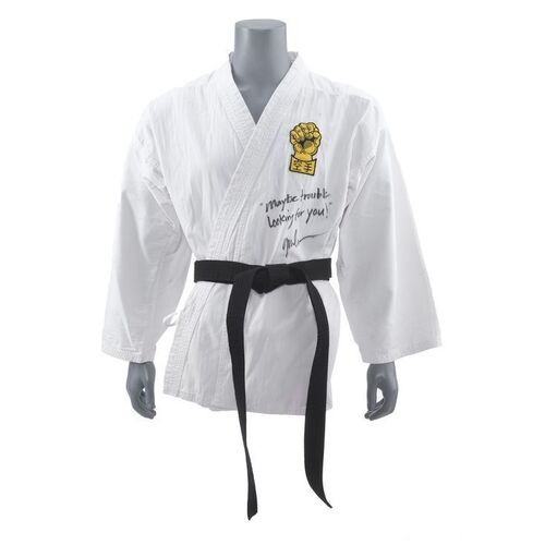 Lot # 220: The Karate Kid Part II (1986) - Chozen Toguchi's (Yuji Okumoto) Signed Karate Gi