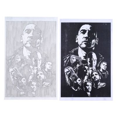 Lot # 238: Marvel's The Punisher (T.V. Series, 2017) - Hand-Drawn Joe Quesada Cast Poster Gift Artwork