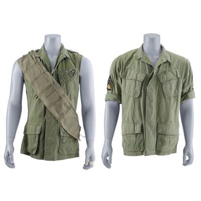 Lot # 279: Platoon (1986) - Sgts. Barnes (Tom Berenger) and Elias' (Willem Dafoe) Costume Components