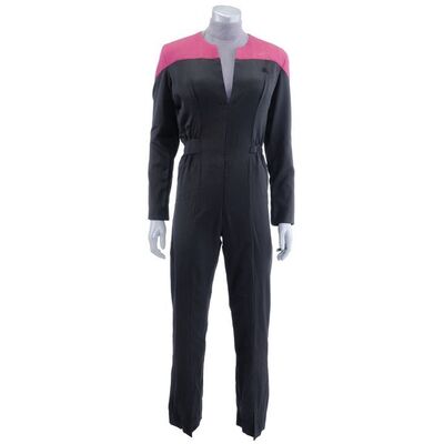 Lot # 345: Star Trek: Voyager (T.V. Series, 1995 - 2001) - Captain Kathryn Janeway's (Kate Mulgrew) Starfleet Command Costume