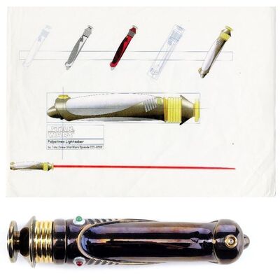Lot # 375: Star Wars: Revenge Of The Sith (2005) - Darth Sidious' (Ian McDiarmid) Alternate-Finish Hero-Style Lightsaber with Printed Concept Design