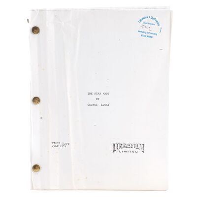Lot # 379: Star Wars: A New Hope (1977) - Charles Lippincott Collection: Production-Used First Draft Screenplay