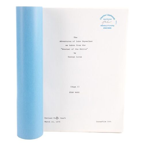 Lot # 380: Star Wars: A New Hope (1977) - Charles Lippincott Collection: Production-Used Revised Fourth Draft Screenplay